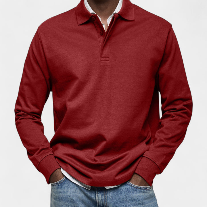 Tomáš – Elegantní pánské polo s dlouhým rukávem