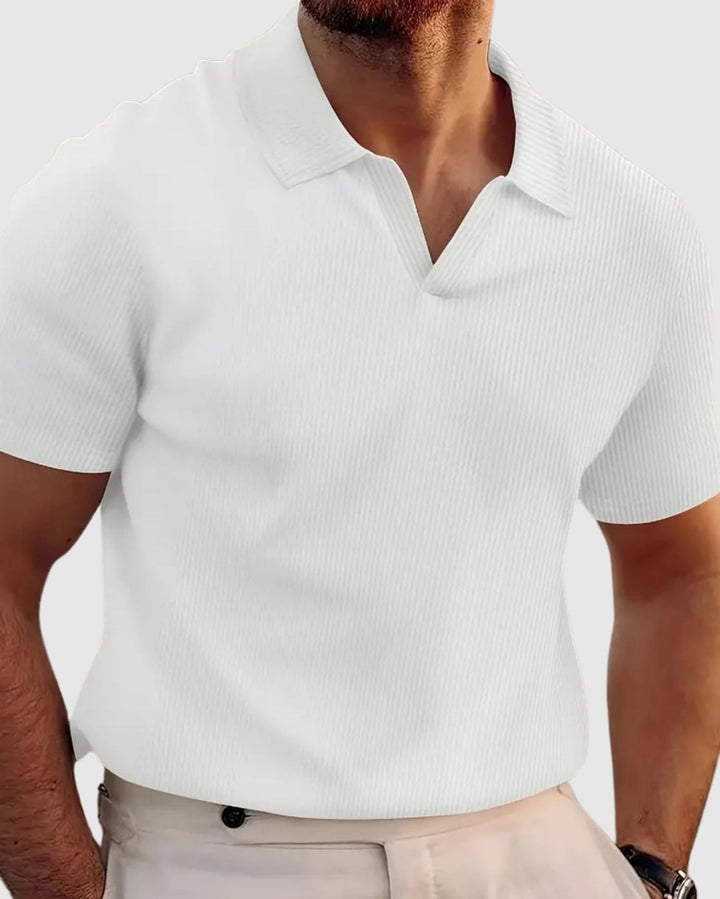 Libuše– Žebrované tričko s výstřihem do V