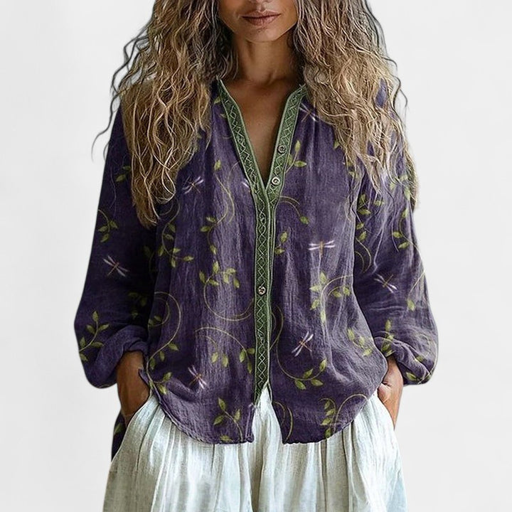 Sofia – Ležérní blůza s přírodním potiskem