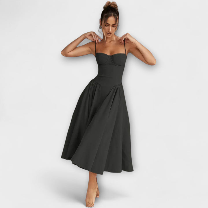 Rosalie - Elegantní bezrukávový korzetový šaty