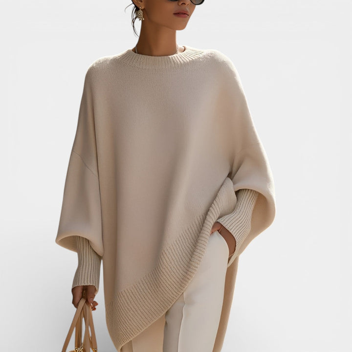 Halina – Dámský oversized svetr s kulatým výstřihem