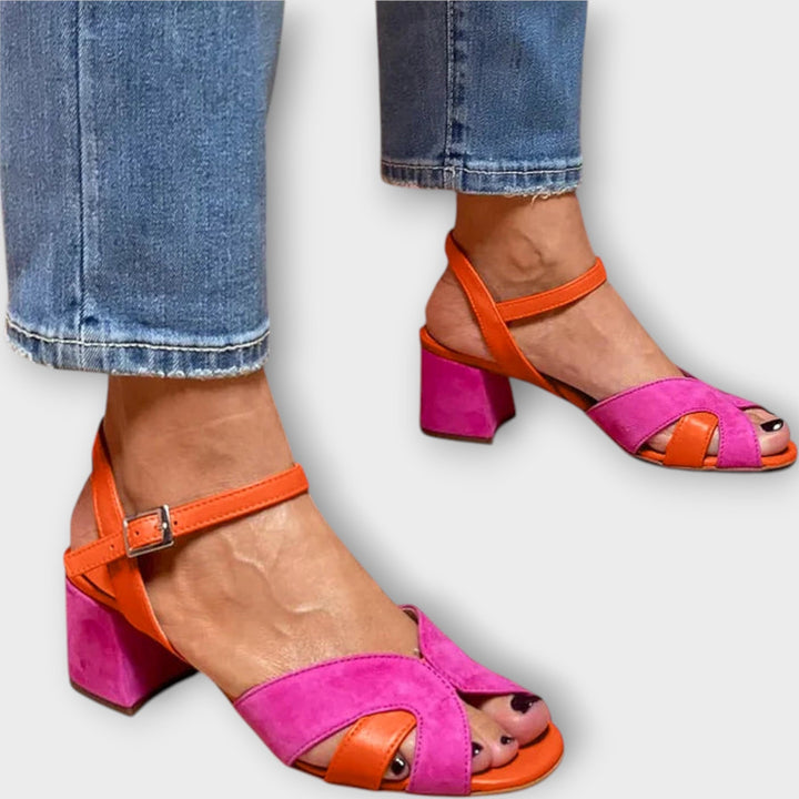 Lucie Elegantní Sandály Čtvercový Podpatek Minimalistické