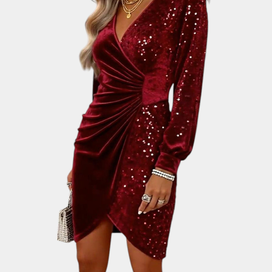Seraphine – Elegantní sametové šaty s flitry