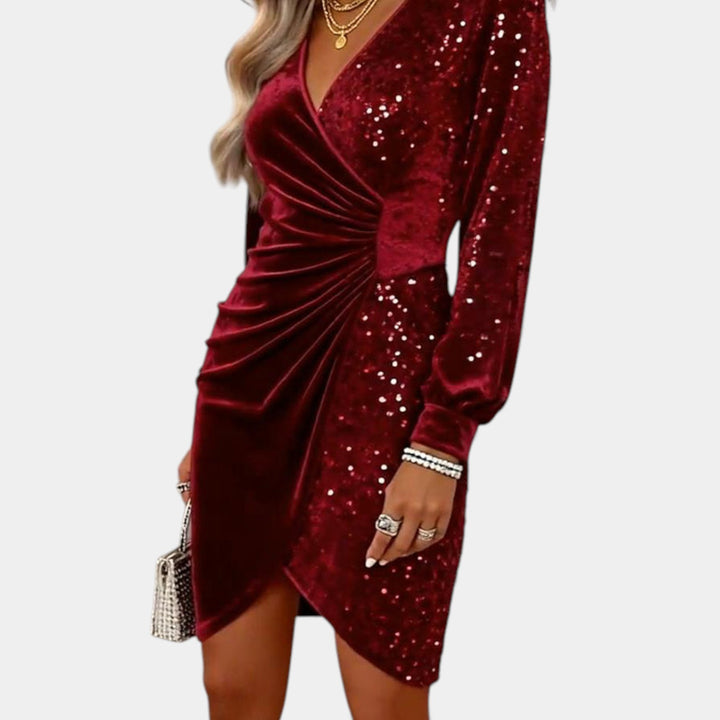 Seraphine – Elegantní sametové šaty s flitry