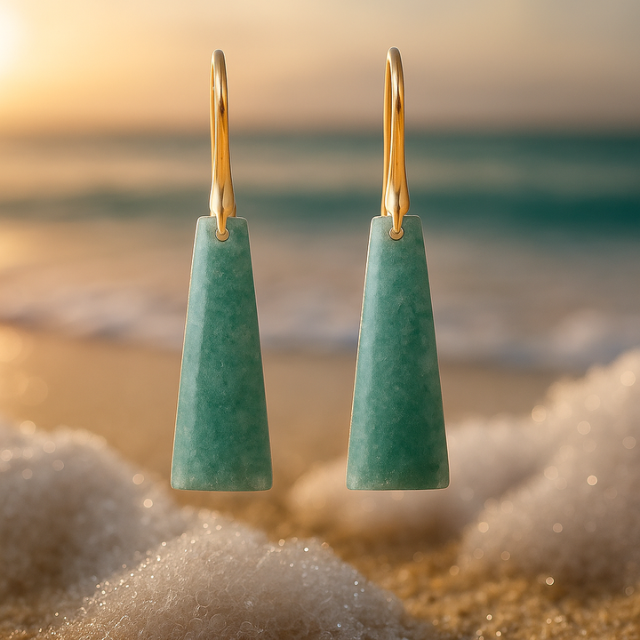Eliora | Smaragdově zelené aqua náušnice