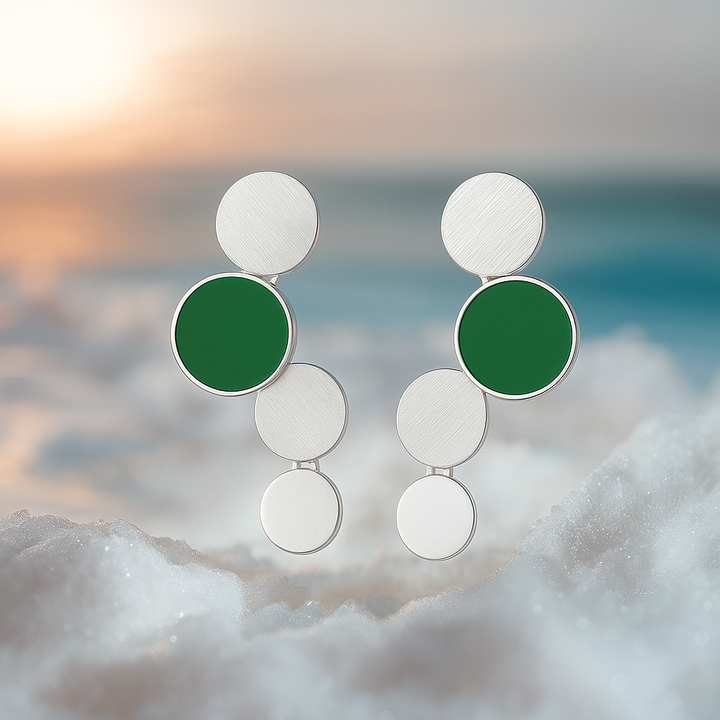 Oceane | Zlaté náušnice s tyrkysovými akcenty