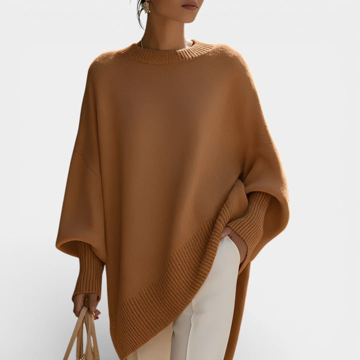 Halina – Dámský oversized svetr s kulatým výstřihem