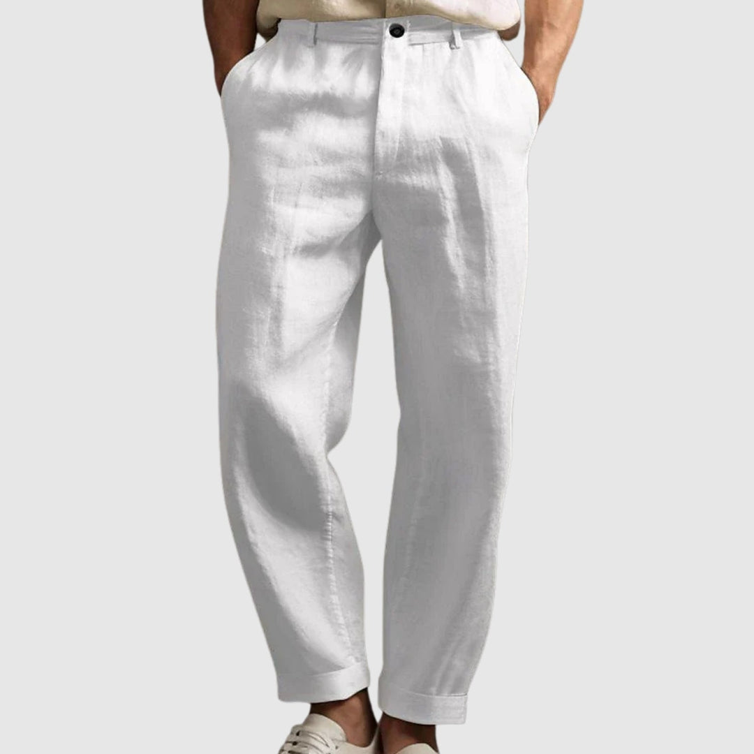 Libuše- Letní kalhoty  z bavlny a lnu