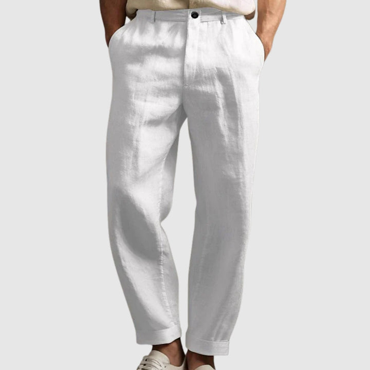 Libuše- Letní kalhoty  z bavlny a lnu