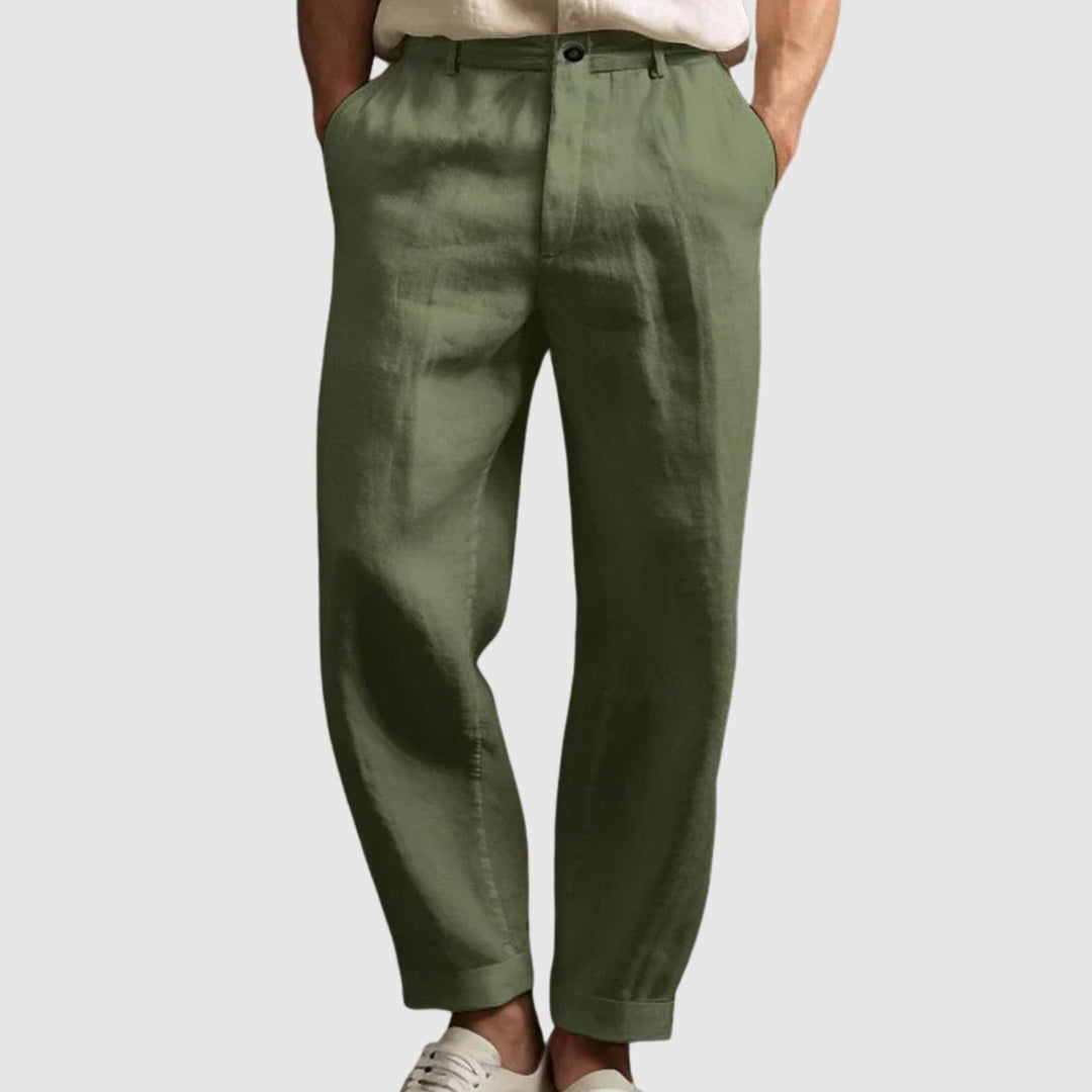 Libuše- Letní kalhoty  z bavlny a lnu