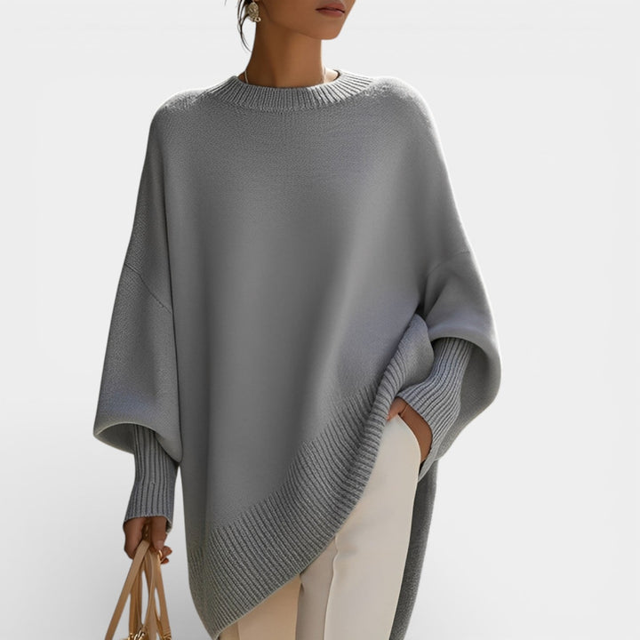 Halina – Dámský oversized svetr s kulatým výstřihem