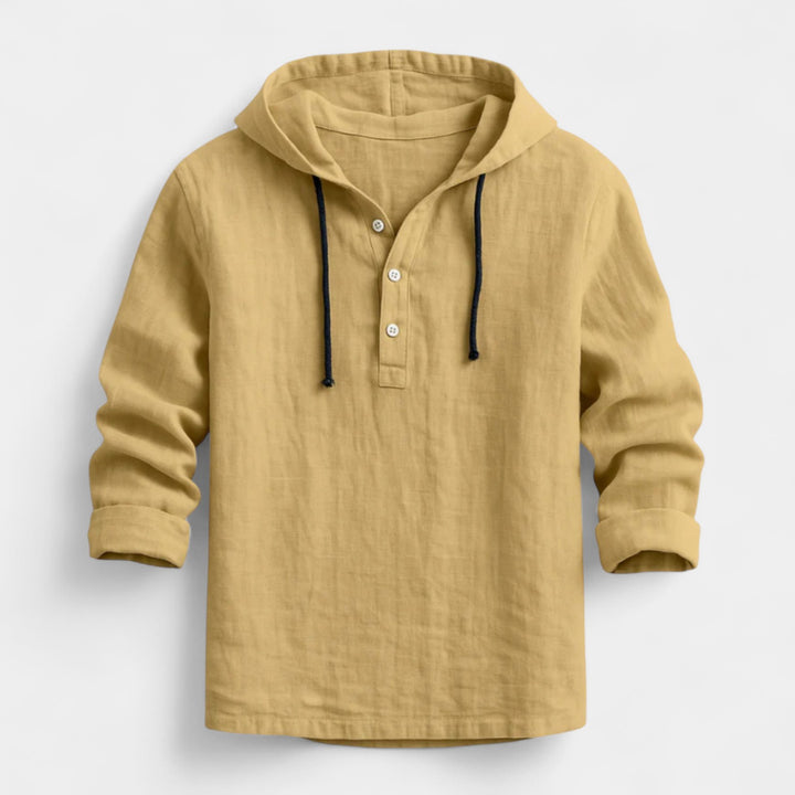 Adam – Lněná košile s kapucí