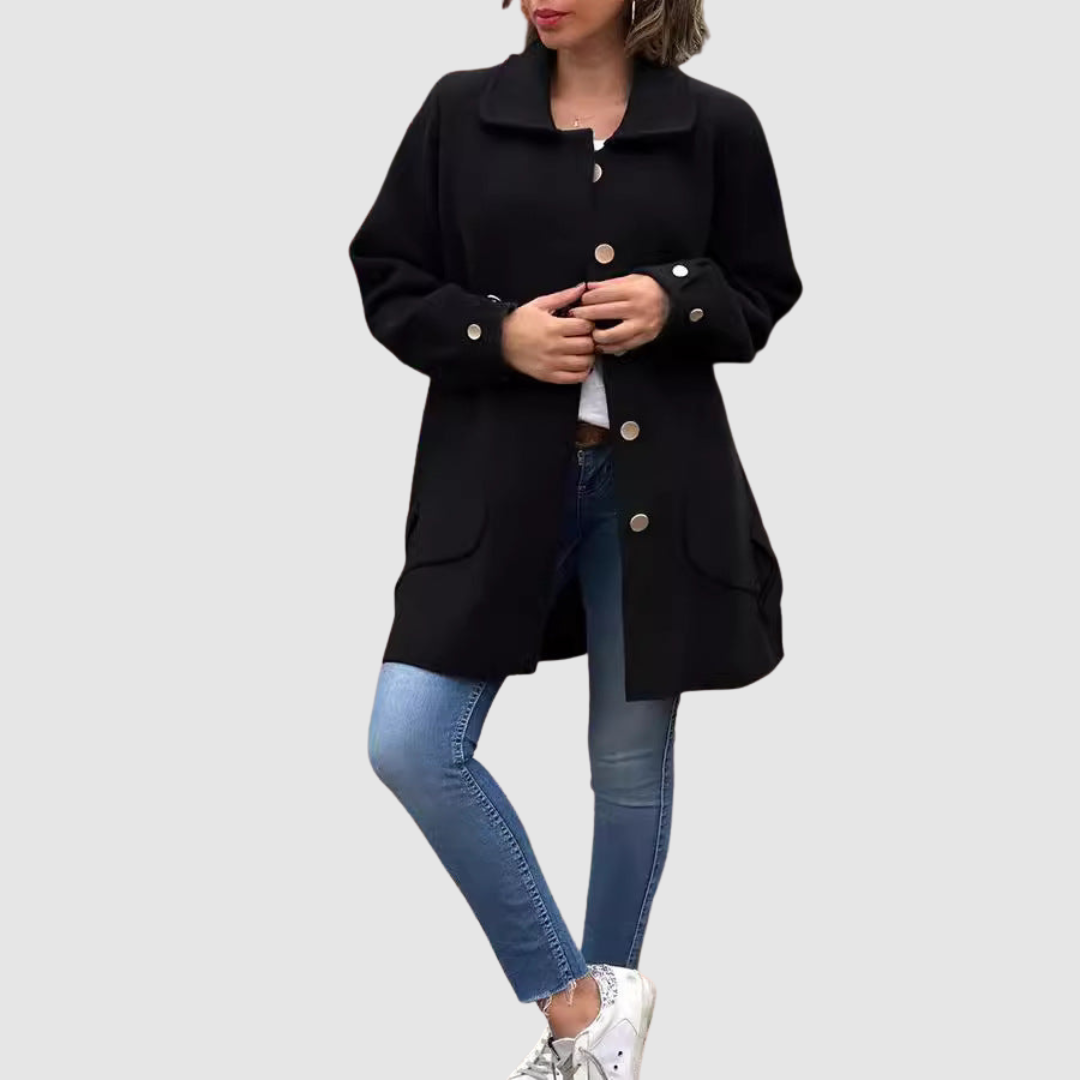 Martina - Klasický oversized kabát s knoflíky