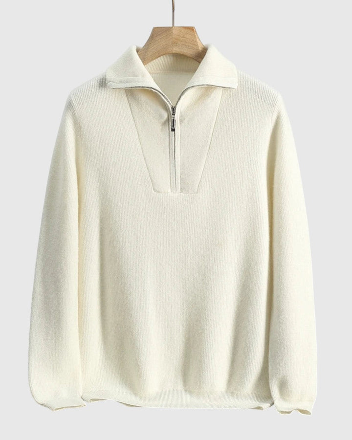 Libuše- Camisola Portofino z kašmíru s polovičním zipem