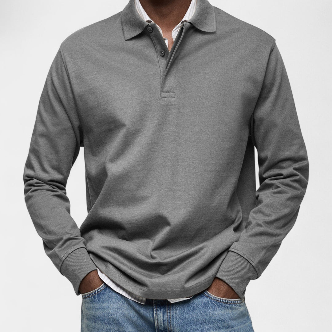 Tomáš – Elegantní pánské polo s dlouhým rukávem