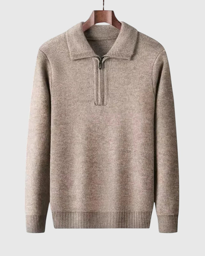 Libuše- Kašmírový svetr s čtvrtovým zipem Gstaad