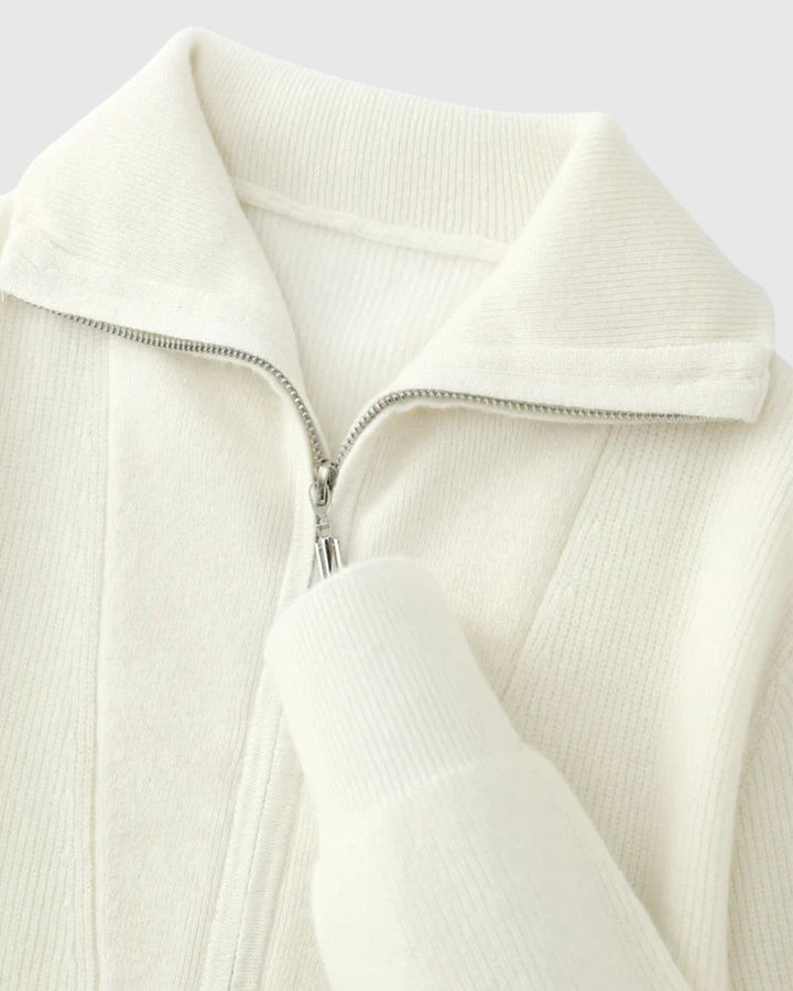 Libuše- Camisola Portofino z kašmíru s polovičním zipem