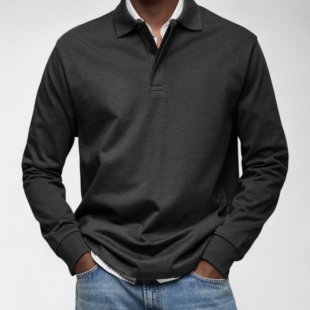 Tomáš – Elegantní pánské polo s dlouhým rukávem