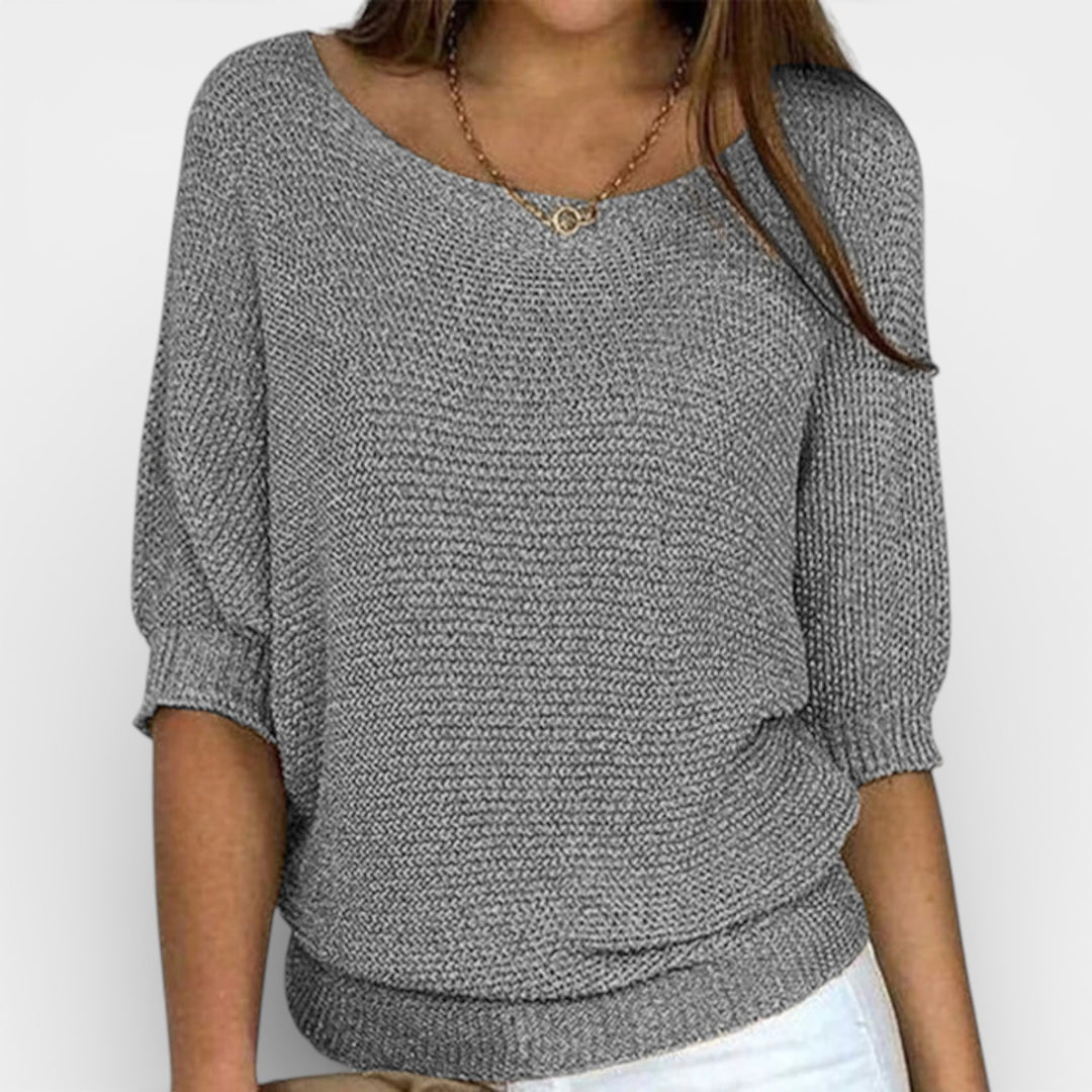 Barbora – Lehký pletený svetr s volným střihem