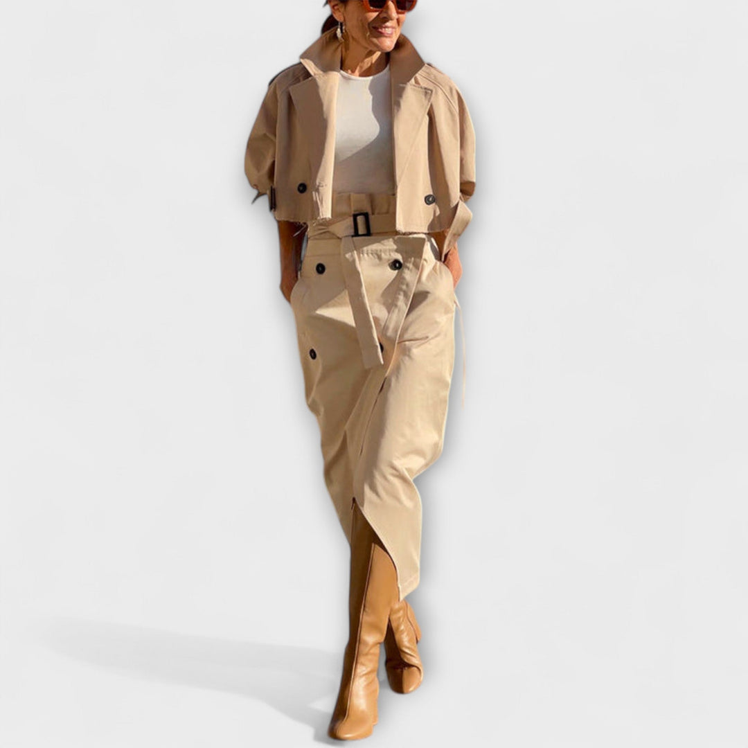 Lyra - Elegantní midi sukně s kapsami