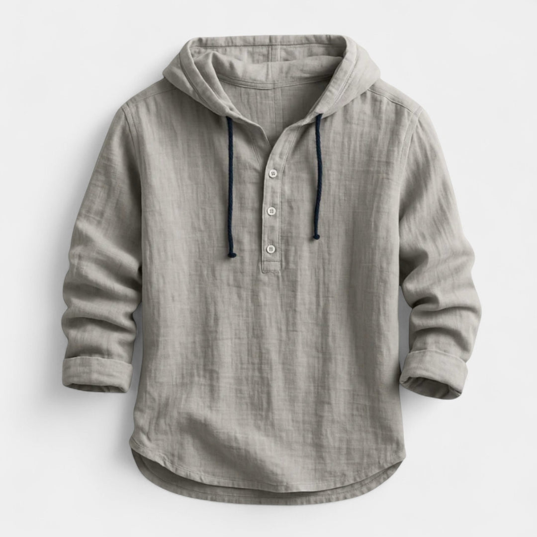 Adam – Lněná košile s kapucí