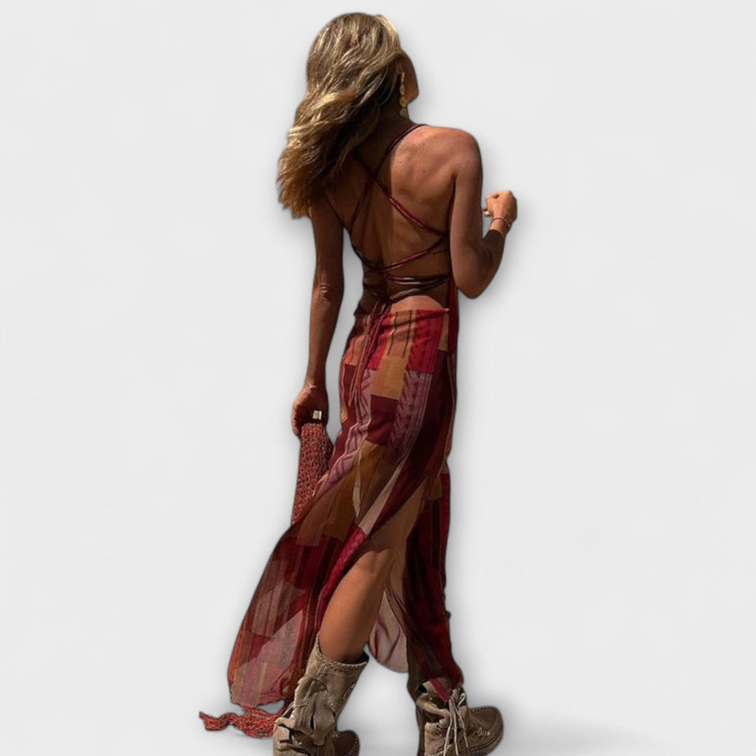 Poplatek - Unikátní Midi Šaty s Límcem