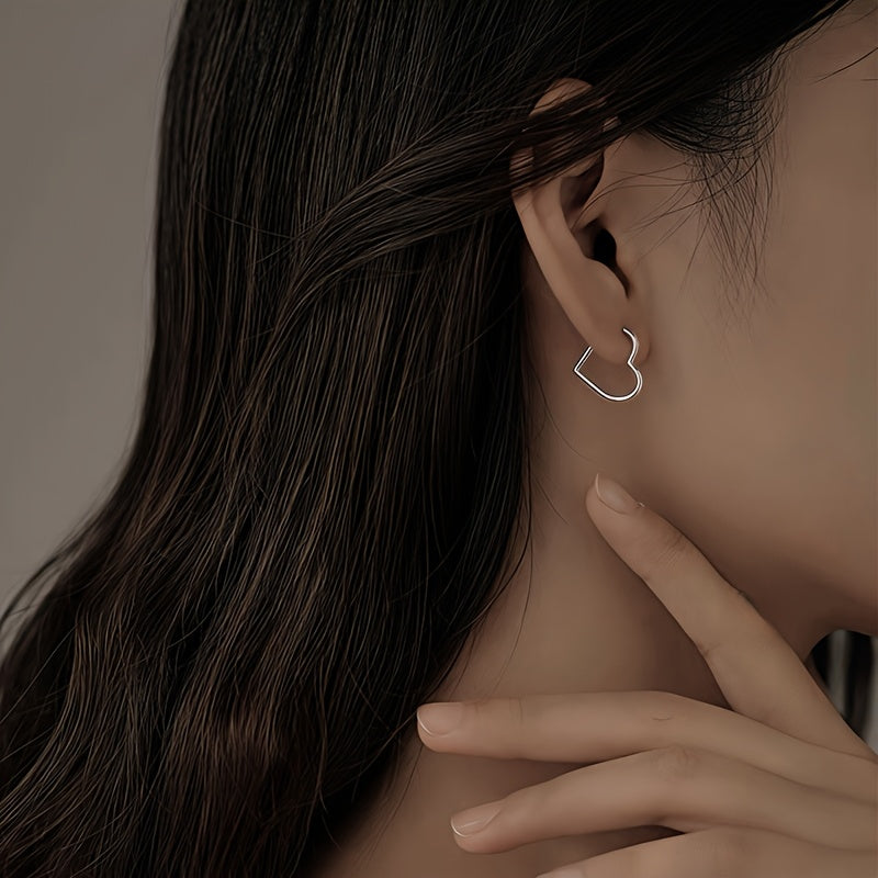 Náušnice ze nerezové oceli ve tvaru zlatého srdce