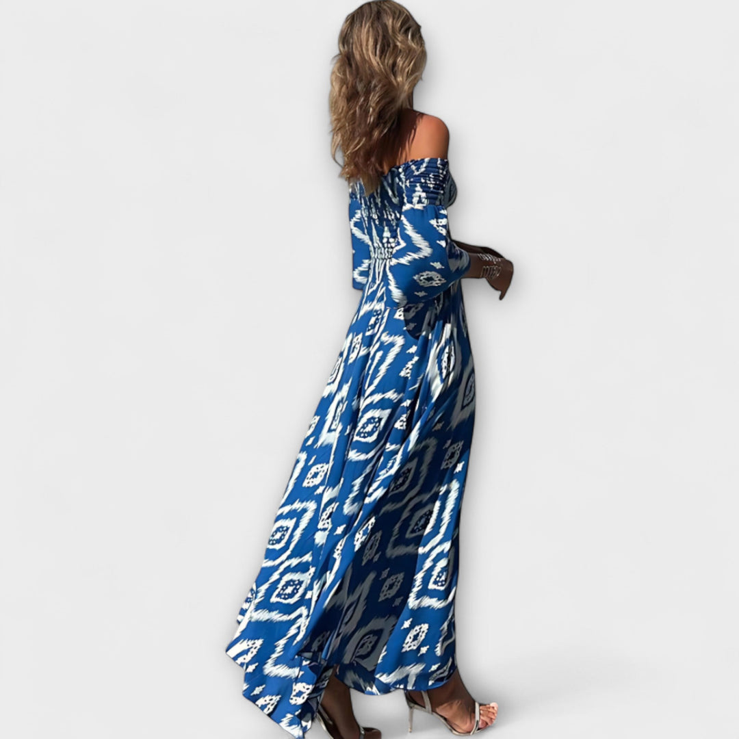 Bella - Šaty s odhalenými rameny a oceánovými květinami