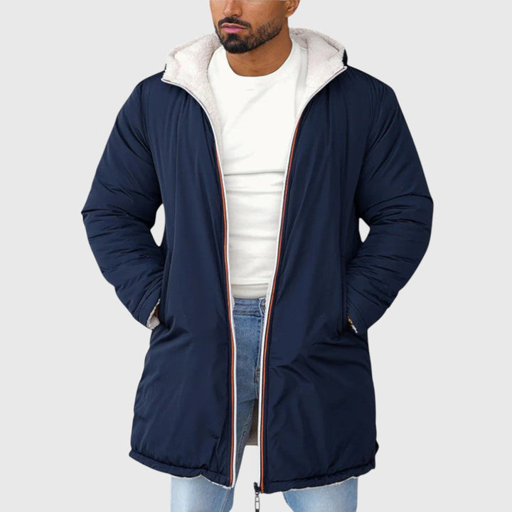 Leon – Pánská fleecová mikina na zip s kapucí