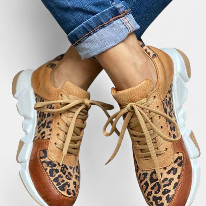 Crissa - Pohodlné tenisky s leopardím vzorem