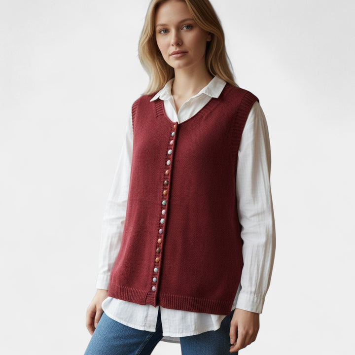 Karmen – Elegantní pletená vesta pro každodenní styl