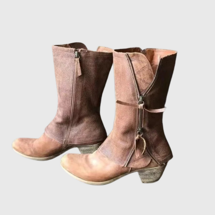 Alma – Vintage kozačky na půl lýtka