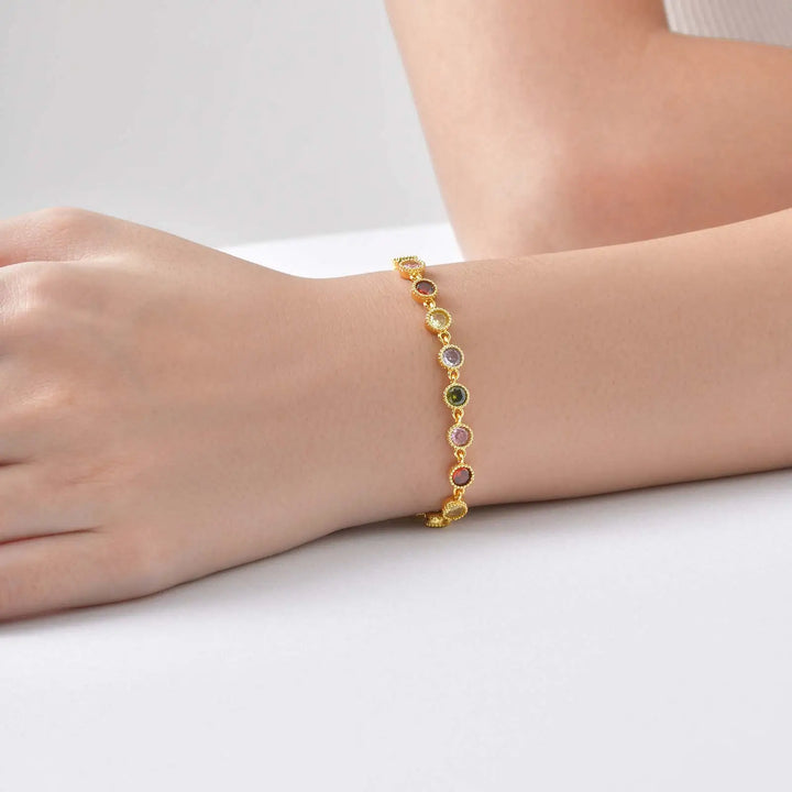 Náramek s kouzlem zářivé duhy