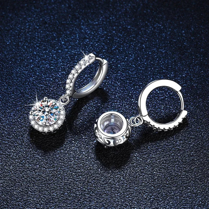 Náušnice z 1 karátového moissanitu ve stříbře