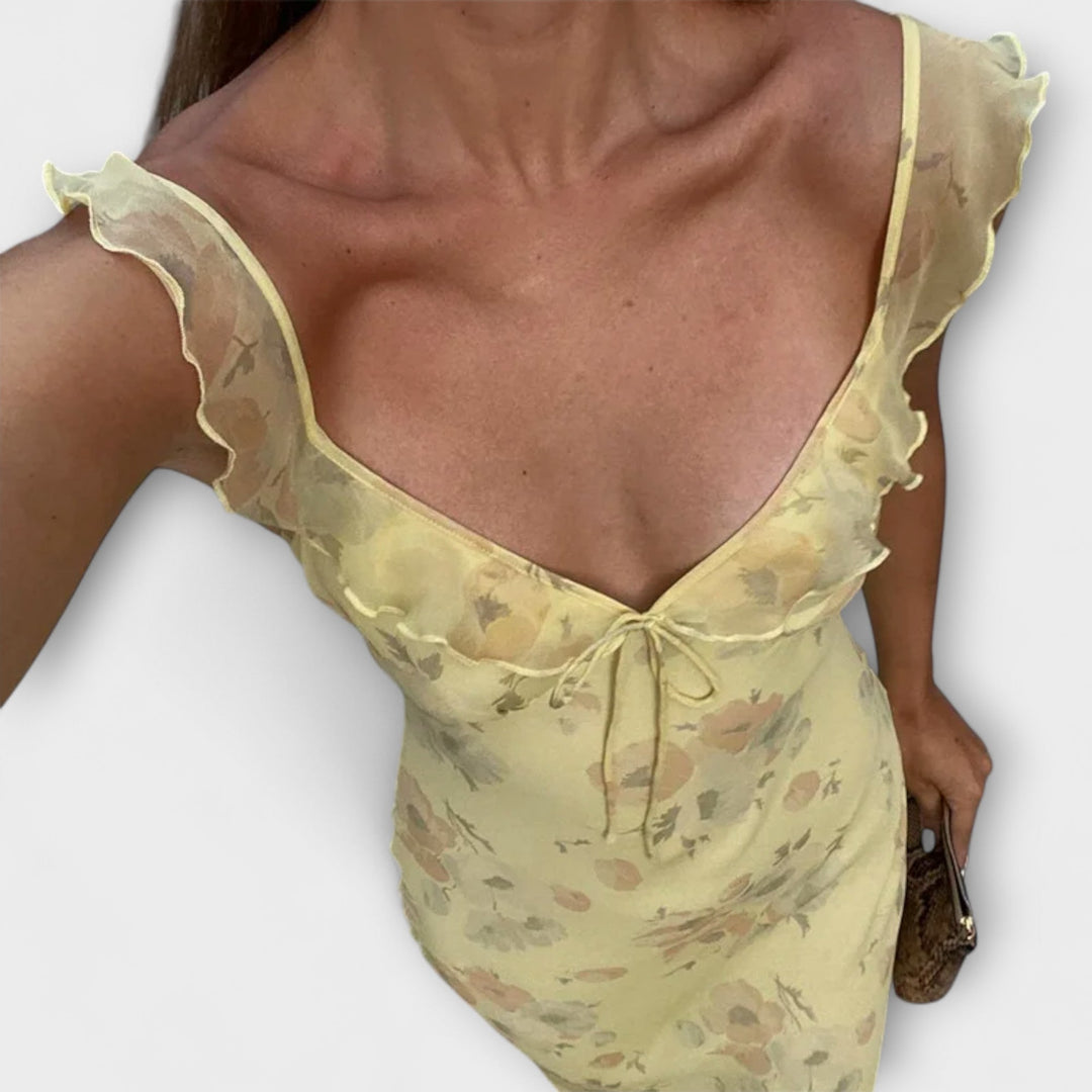 Kryptografický květinový vzor Maxi šaty