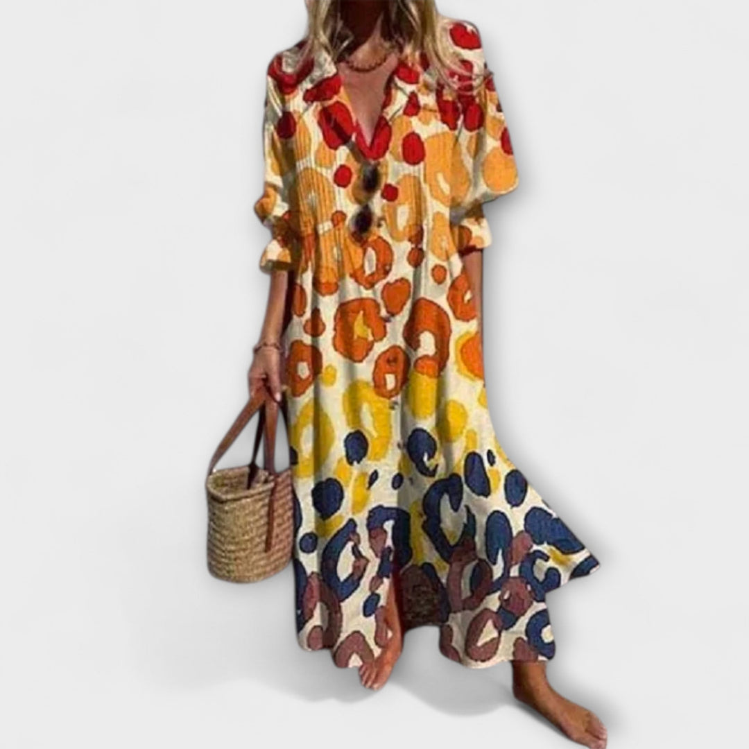 Lila - Lichotivé Maxi Šaty s Krytím Břicha