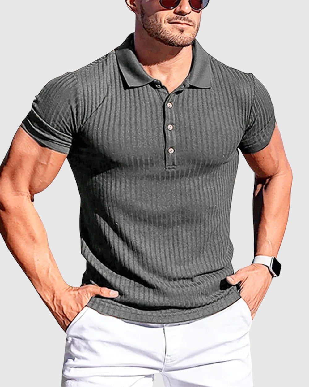 Libuše- Elegantní pruhovaná polo košile