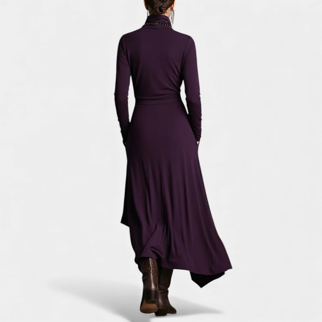 Julija – Asymetrické maxi šaty s drapovanými detaily