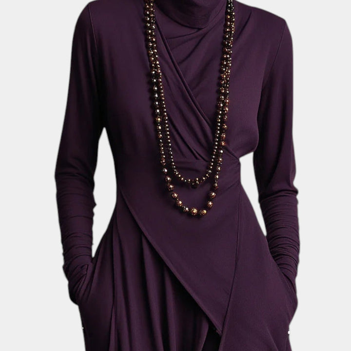 Julija – Asymetrické maxi šaty s drapovanými detaily