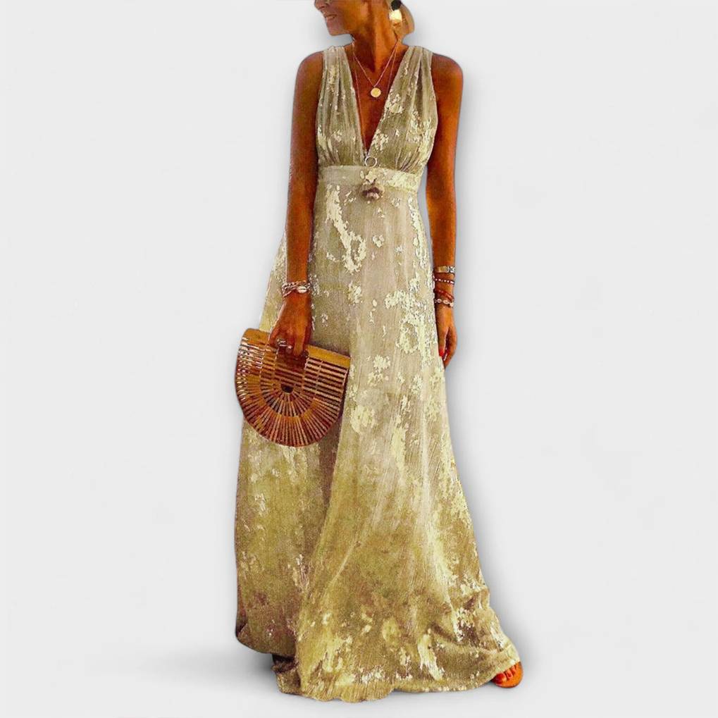 Šaty s V-výstřihem a detailními flitry