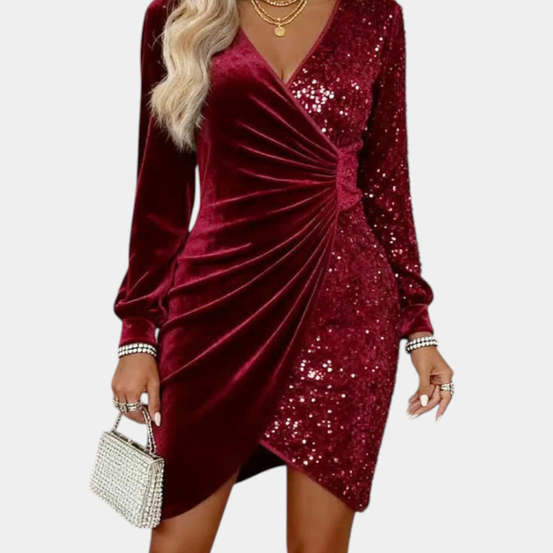 Seraphine – Elegantní sametové šaty s flitry