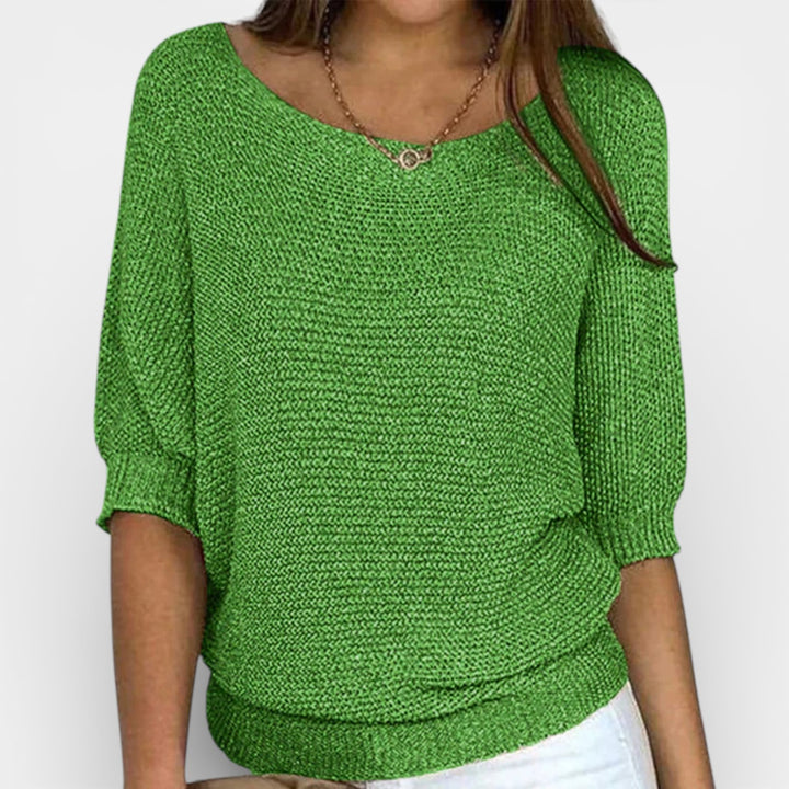 Barbora – Lehký pletený svetr s volným střihem