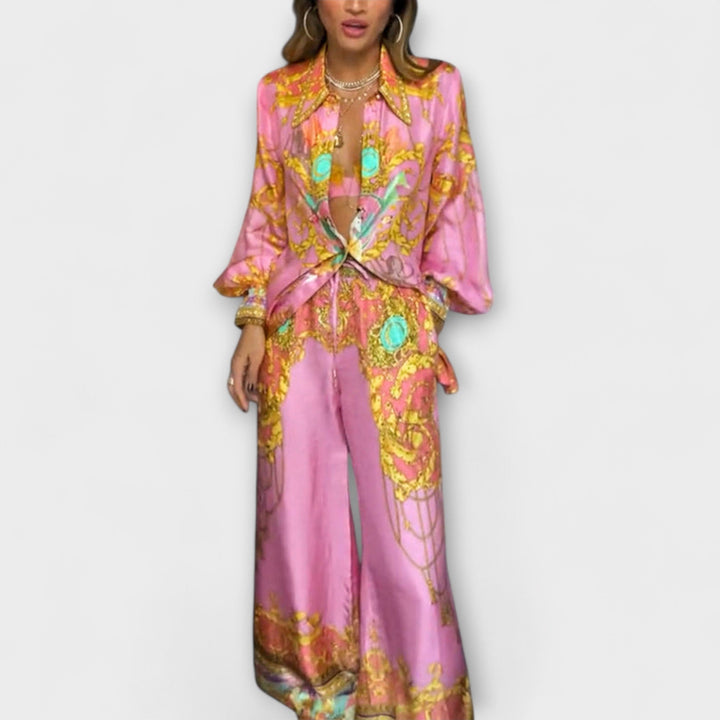 Sage - Relaxované tričko s potiskem mořské panny a elastické kalhoty