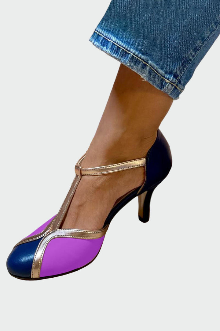 Anna Elegantní RetroSandály StředníPodpatekTPáskem