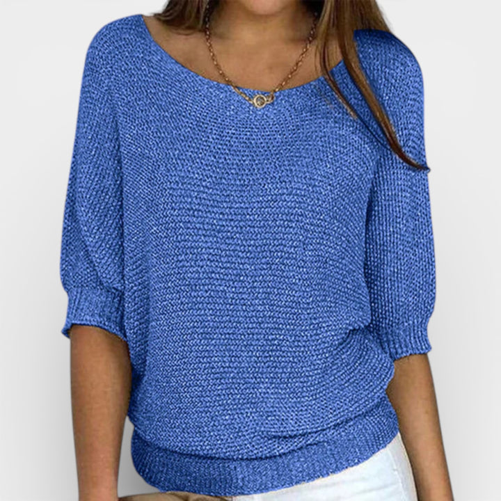 Barbora – Lehký pletený svetr s volným střihem