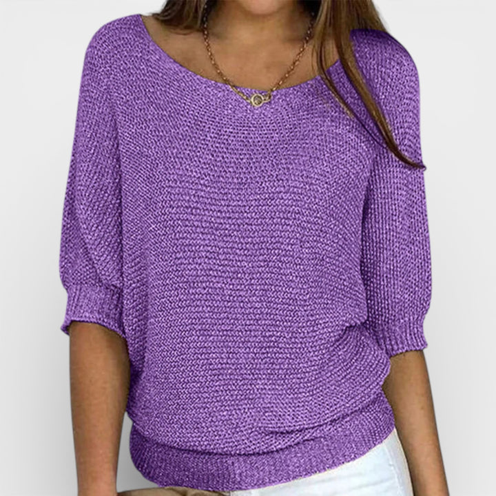 Barbora – Lehký pletený svetr s volným střihem