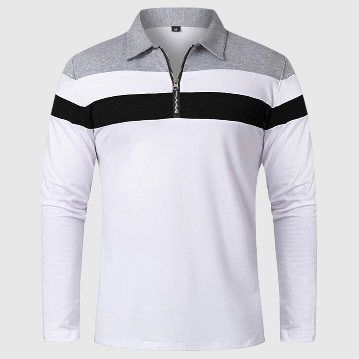 Libuše- Elegantní svetr se zipem a pruhy