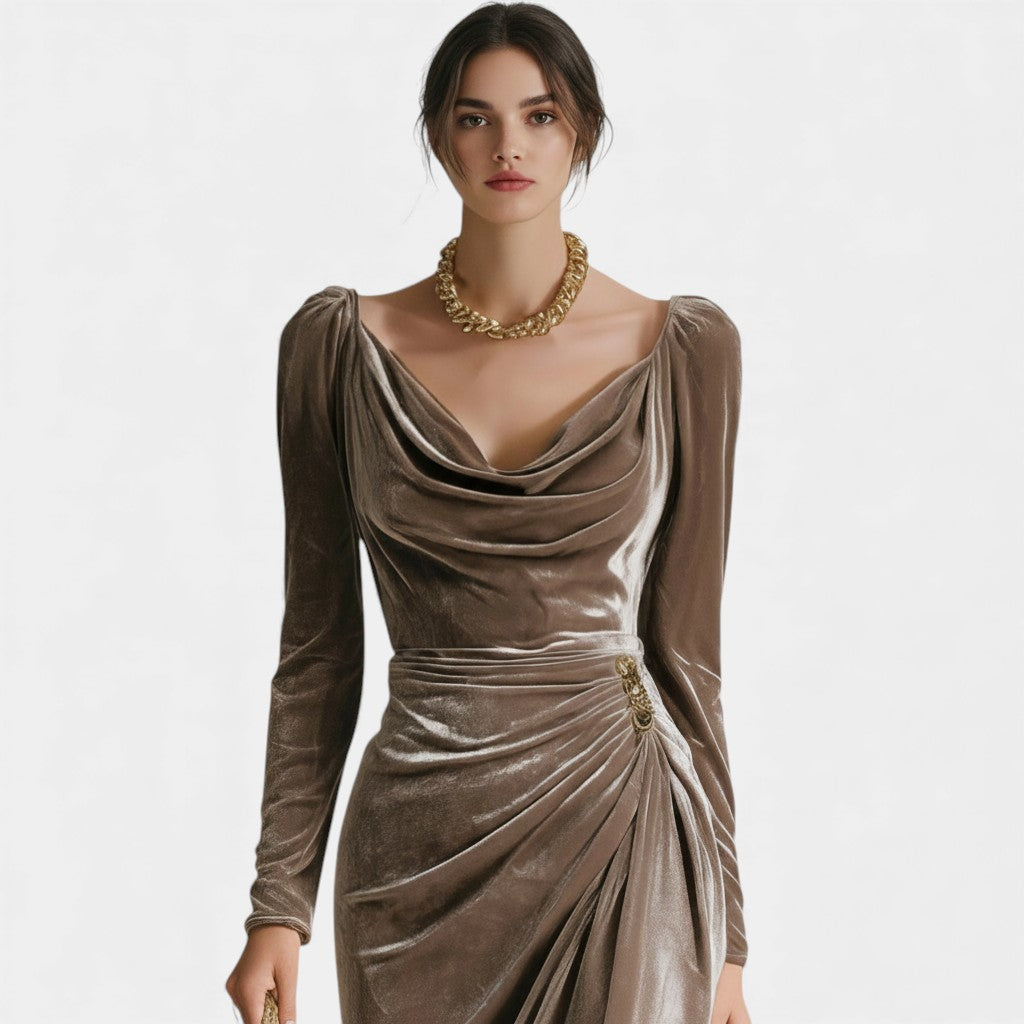 Ivona – Sametové midi šaty